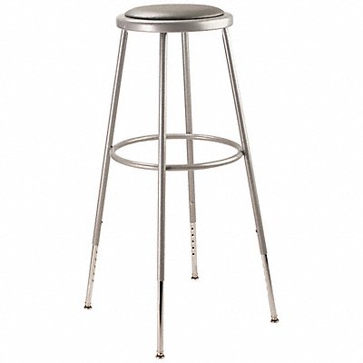 Round Stool Adjustable Legs Gray 31 H