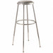 Round Stool Adjustable Legs Gray 31 H