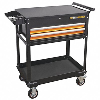 Black N Orange Utility Cart 20 2 Drawer