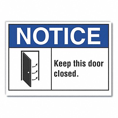 Door Instrction Notice Lbl 7x10in Polyes