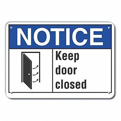 Alum Door Instruction Notice Sign 7x10in