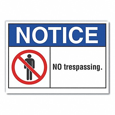 No Trespassing Notice Rflct Lbl 5inx7in