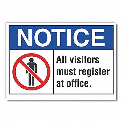 Visitors Notice Label 7x10in Polyester