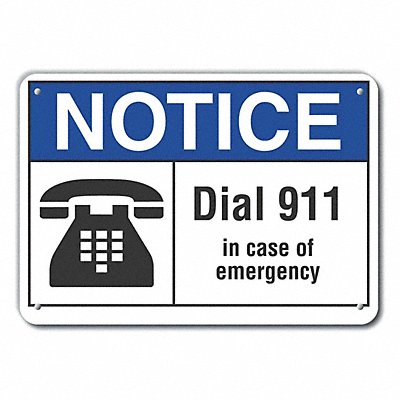 Rflct Emergency Notice Sign 10x14in Alum