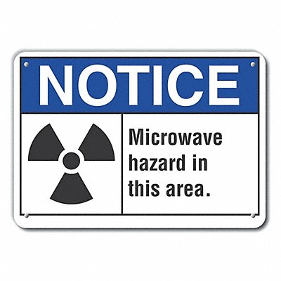Rflct Microwave Notice Sign 10x14in Alum