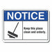 Alum Cleaning Notice Sign 7x10in Alum