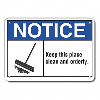 Rflct Cleaning Notice Sign 10x14in Alum