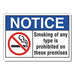 No Smoking Notice Rflctv Label 3.5inx5in
