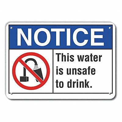 Potable Water Notice Sign 7x10in Plastic