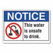 Potable Water Notice Rflctv Labl 5inx7in