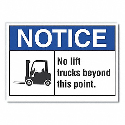 Lift Truck Trfc Notice RflctvLbl 10x14in