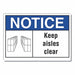 Keep Clear Notice Label 3 1/2x5in Polyes