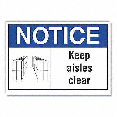 Keep Clear Notice Rflct Label 3 1/2x5in