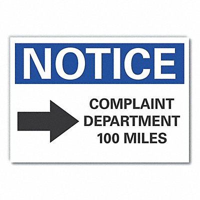 Humor Notice Label 5 x 7 in Polyester