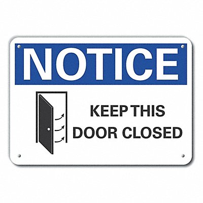 Plstc Door Instructn Notice Sign 10x14in