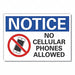 No Phone Notice Rflctive Label 3 1/2x5in