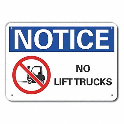Rflctv Lift Truck Trfc Note Sign 10x14in