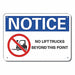 Lift Truck Traffic Note Sign 10x14in Alu