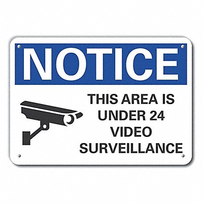 Aluminum Surveillance Notice Sign 7x10in