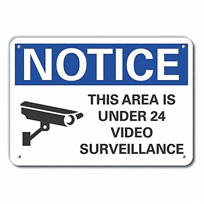 Rflctv Surveillance Notice Sign 10x14in