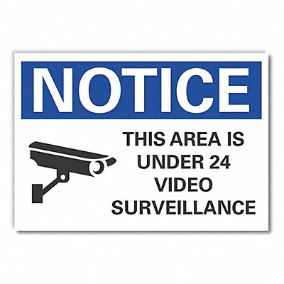 Surveillance Notice Rflctiv Label 7x10in