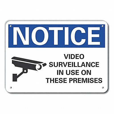 Rflctv Surveillance Notice Sign 10x14in
