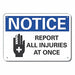 Accident Reporting Notice Sign 7x10in