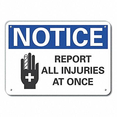 Notice Sign 7 in x 10 in Aluminum