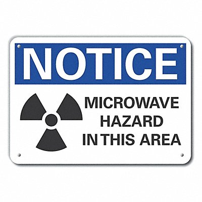Rflct Microwave Notice Sign 10x14in Alum