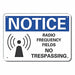 Rflct Radio Fields Notice Sign 7x10in