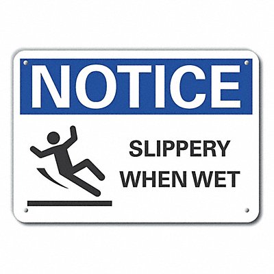 Slippery Floor Notice Sign 10x14in Plstc