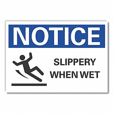 Slippery Floor Note Rflct Label 7x10in