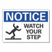 Steps Notice Rflctv Label 10inx14in