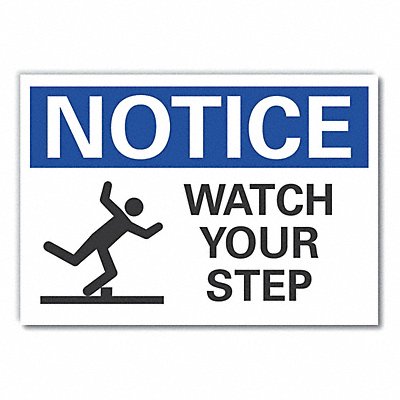 Steps Notice Rflctv Label 7inx10in