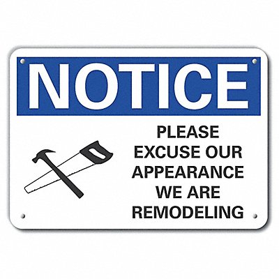 Plstc Cnstrction Area Notice Sign 7x10in