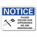 Plstc Cnstrction Area Notice Sign 7x10in