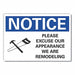 Notice Sign 7 in x 10 in Non-PVC Polymer