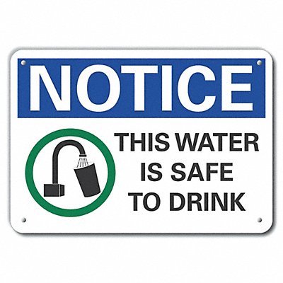 Alum Potable Water Notice Sign 10x14in