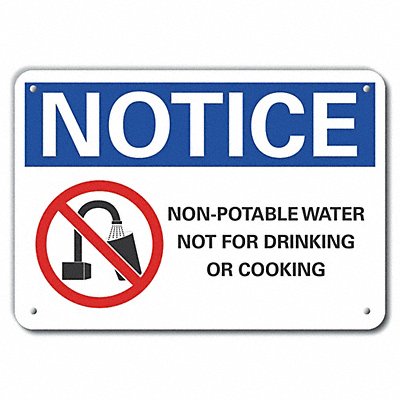 Potable Water Notice Sign 10x14in Plstc