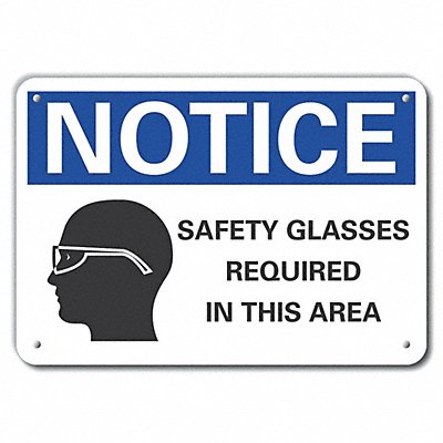 Notice Sign 7 in x 10 in Aluminum