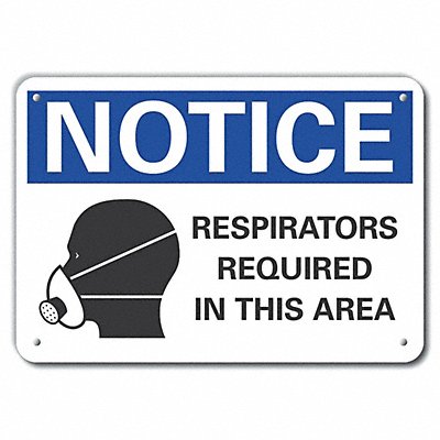 Rflct Respirator Rqrd Note Sign 7x10in