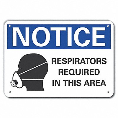 Respirator Required Notice Sign 10x14in