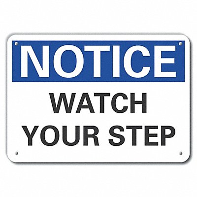 Steps Notice Sign 10x14in Plastic