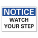 Steps Notice Rflct Label 10 in x 14 in