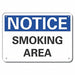 Alum Smoking Area Notice Sign 10x14in