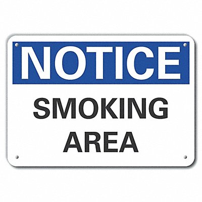 Rflct Smoking Area Notice Sign 7x10in