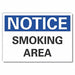 Smoking Area Notice Lbl 10x14in Polyest