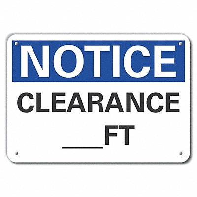 Rflct Clearance Notice Sign 10x14in Alum