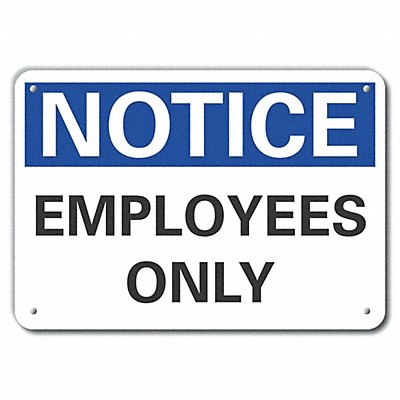 Employee Visitor NoteSign 7x10in Plastic