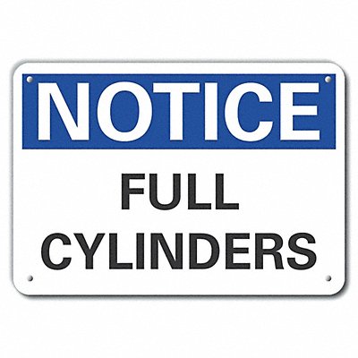 Cyl Handling Notice Sign 7x10in Plastic